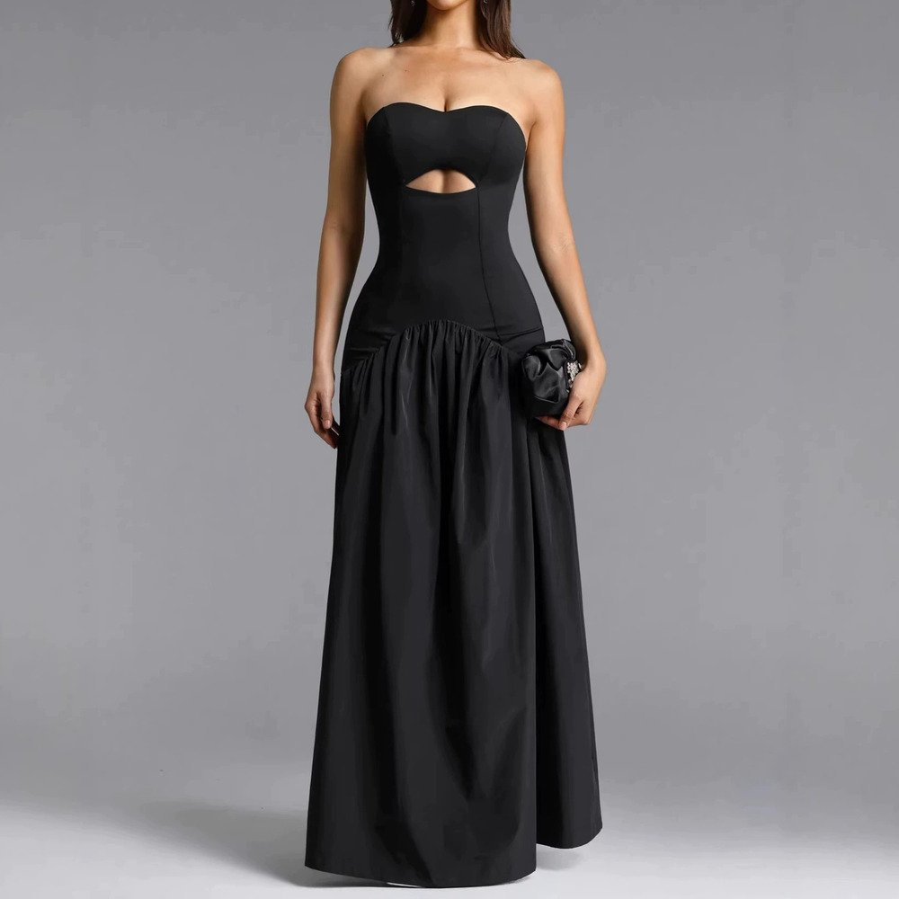 Forever 21 Summer Strapless Backless Patchwork Simple Fitted Dress